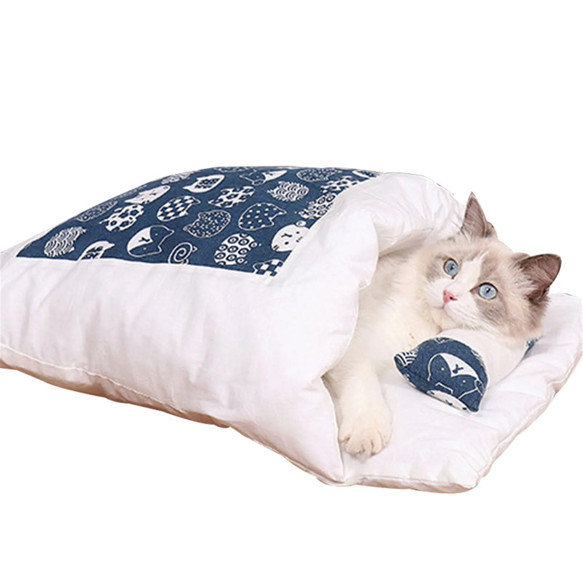 Saco de dormir cálido y extraíble para gatos