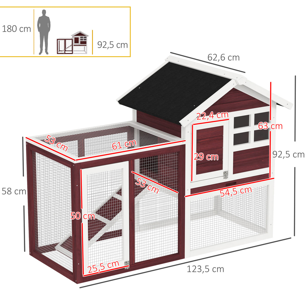 Conejera de exterior de madera con caseta y corral