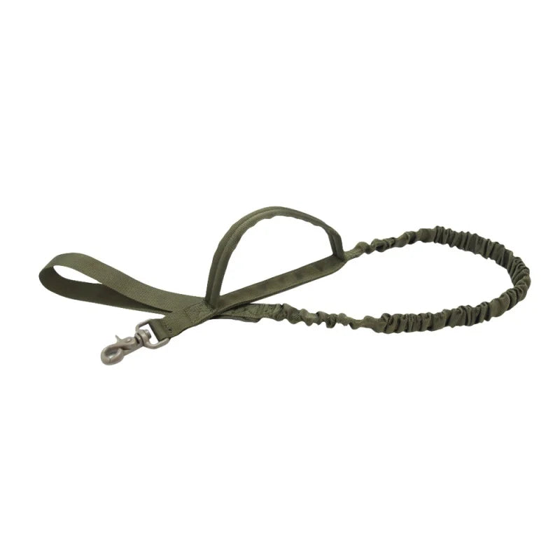 Correa táctica de cuerda para perros con asa acolchada en color verde