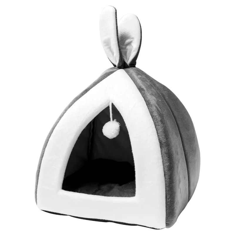 Cama cueva plegable cálida para gatos y perros