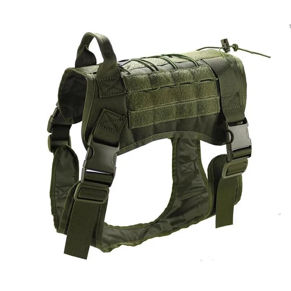 Arnés táctico para perros con asa de control y malla transpirable en color verde