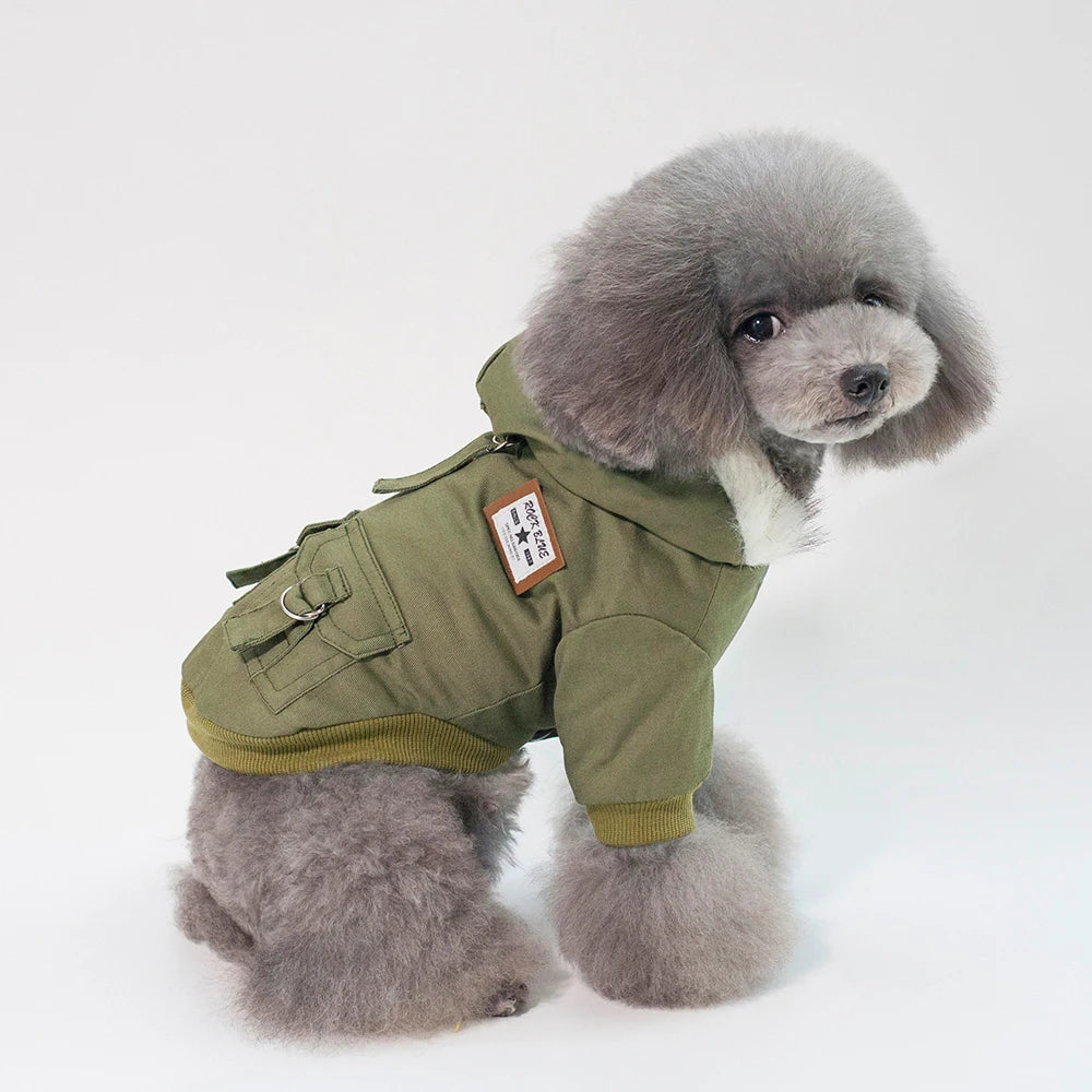 Abrigo acolchado de invierno con capucha para perros