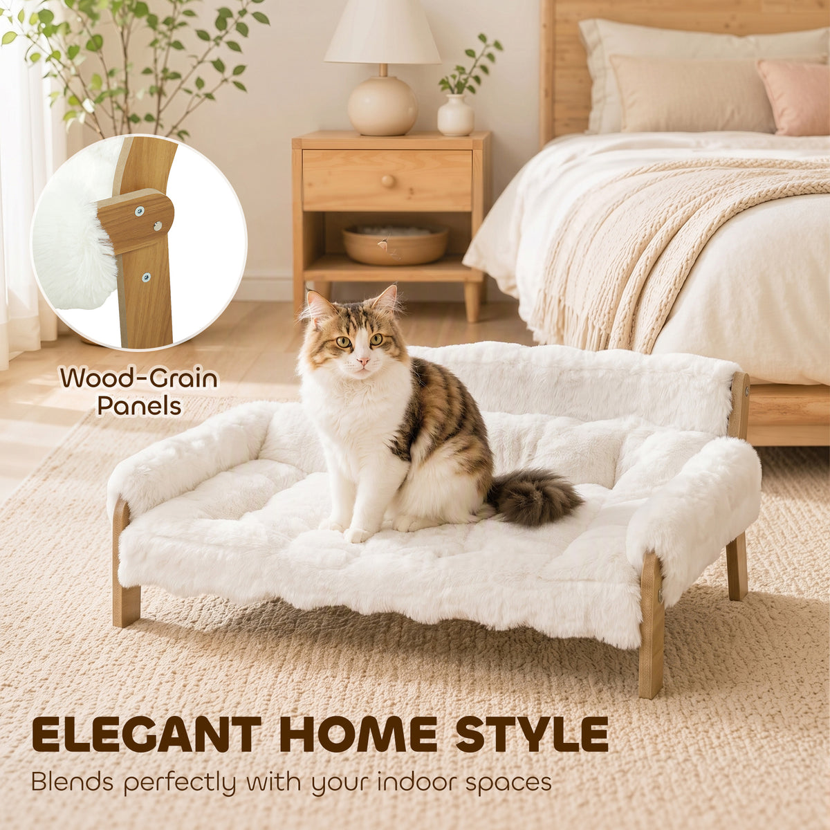Cama elevada tipo sofá para perros y gatos pequeños