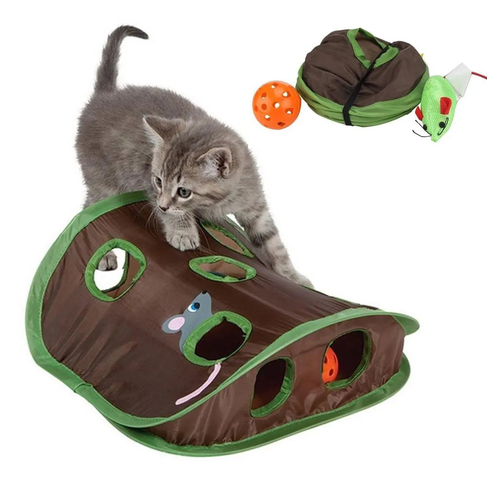Juego interactivo del escondite para gatos
