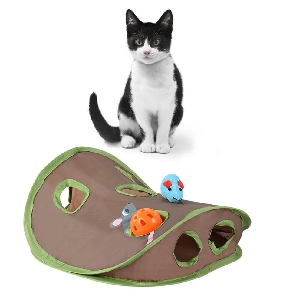 Juego interactivo del escondite para gatos