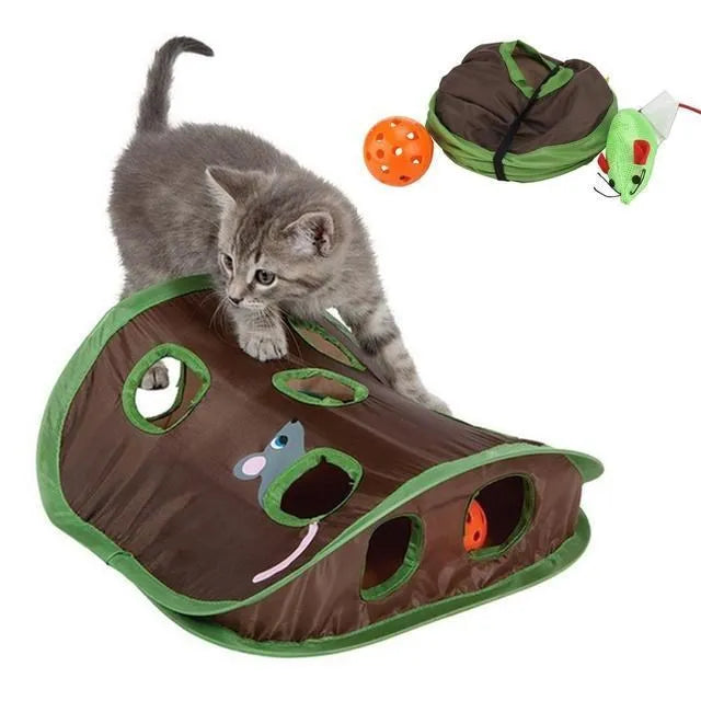 Juego interactivo del escondite para gatos