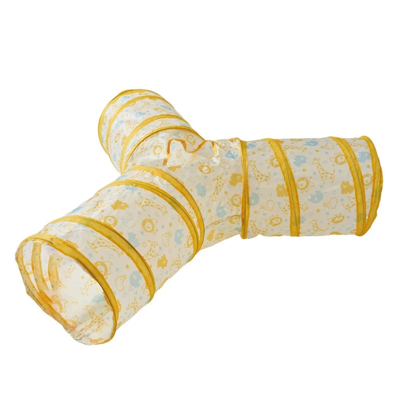 Túnel plegable para gatos con mirillas