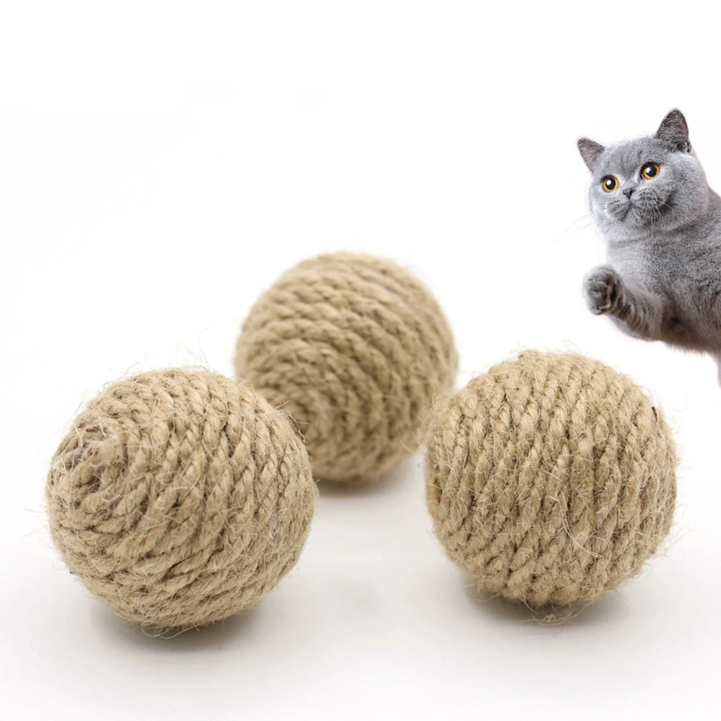Pelota interactiva de sisal para gatos, foto 3 de 5