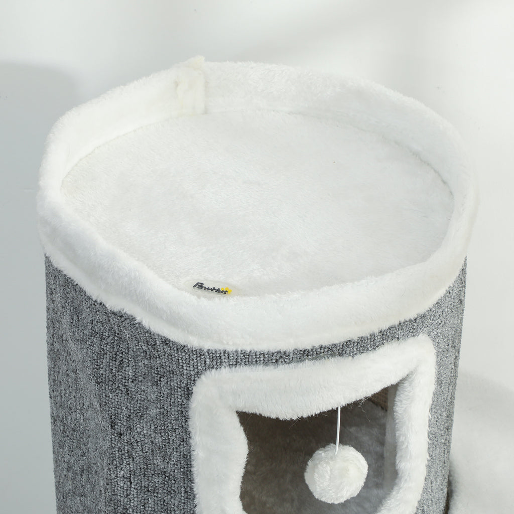 Torre rascadora para gatos de 4 niveles, gris