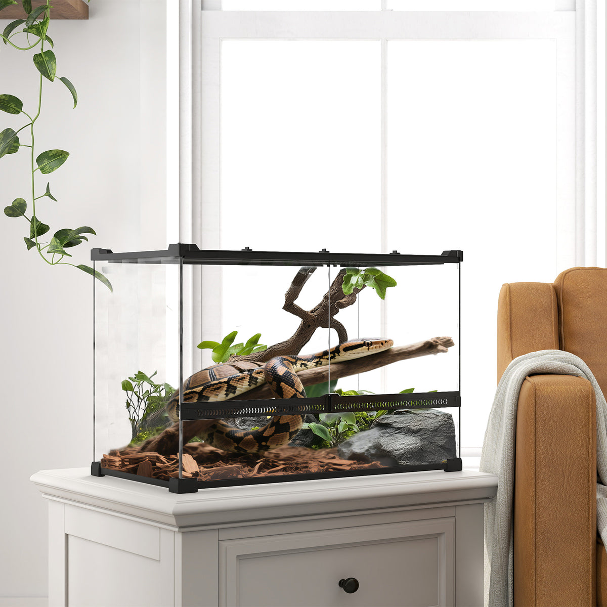 Terrario de cristal de 48 L
