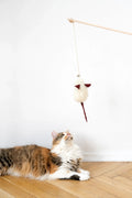 Ratón de piel de oveja natural para gatos