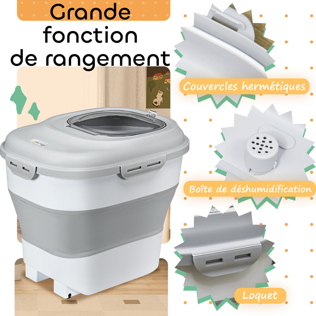 Contenedor plegable hermético para comida de mascotas 25 L
