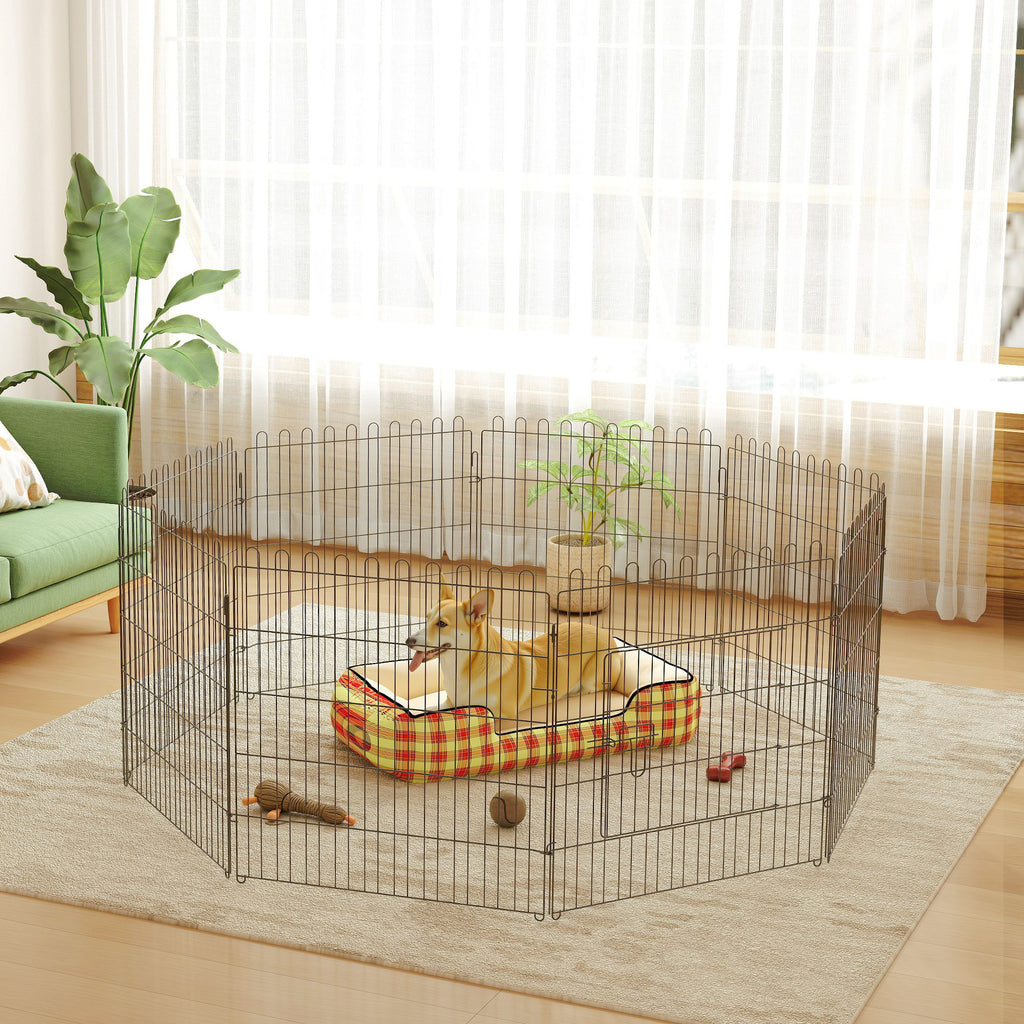 Parque modular de metal para perros y mascotas, 8 paneles