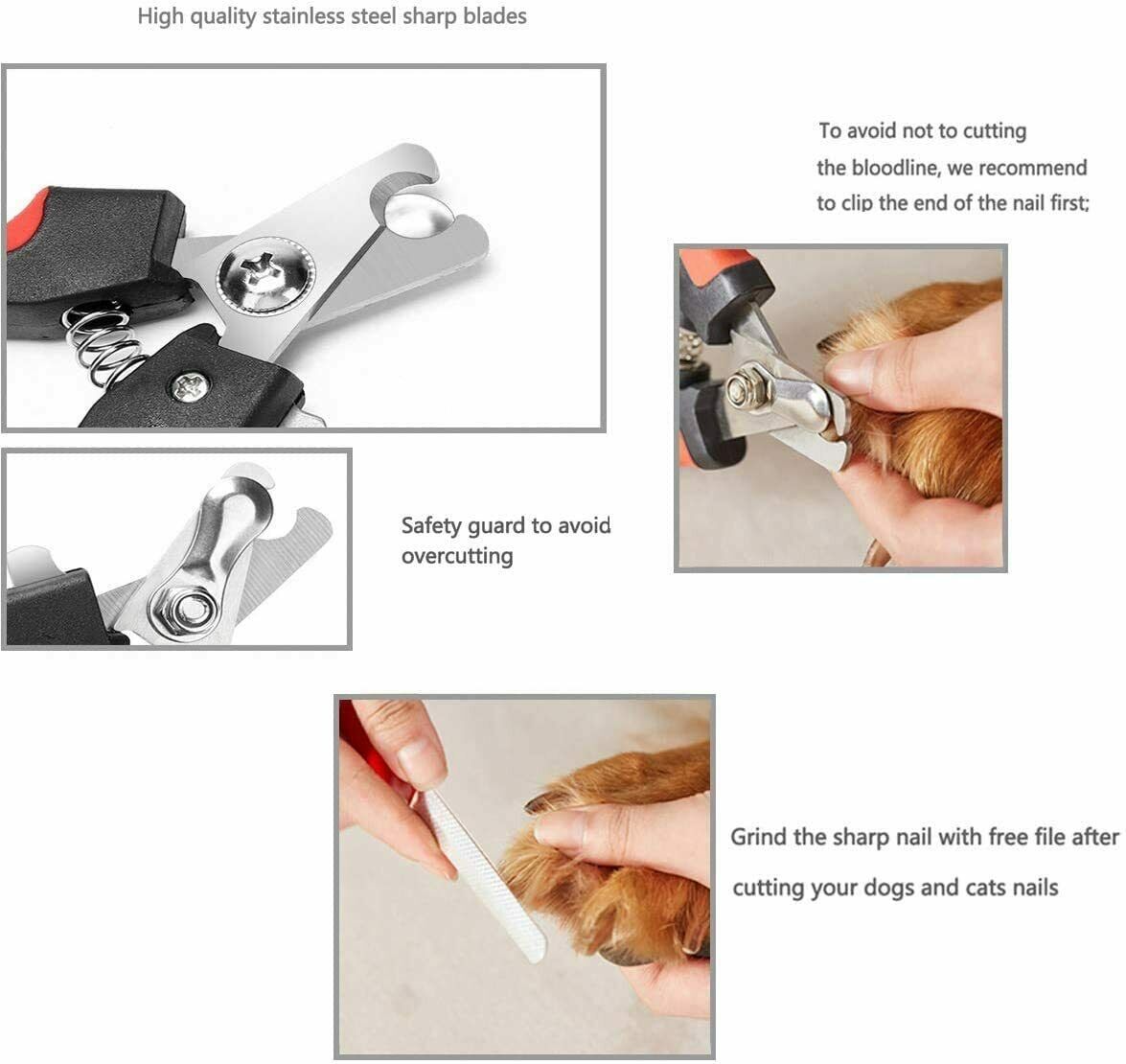 Cortaúñas para perros y gatos con protector de seguridad