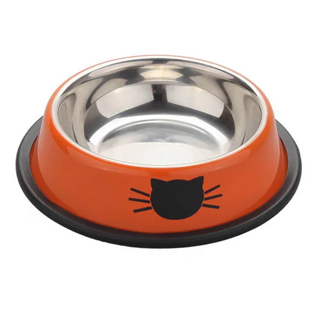 Cuenco de acero inoxidable antideslizante para mascotas