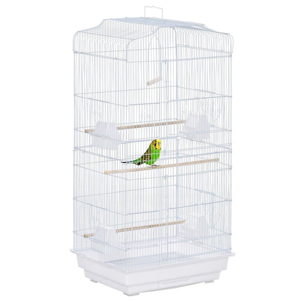Jaula para aves con perchas y comederos 46,5 x 35,5 x 92 cm