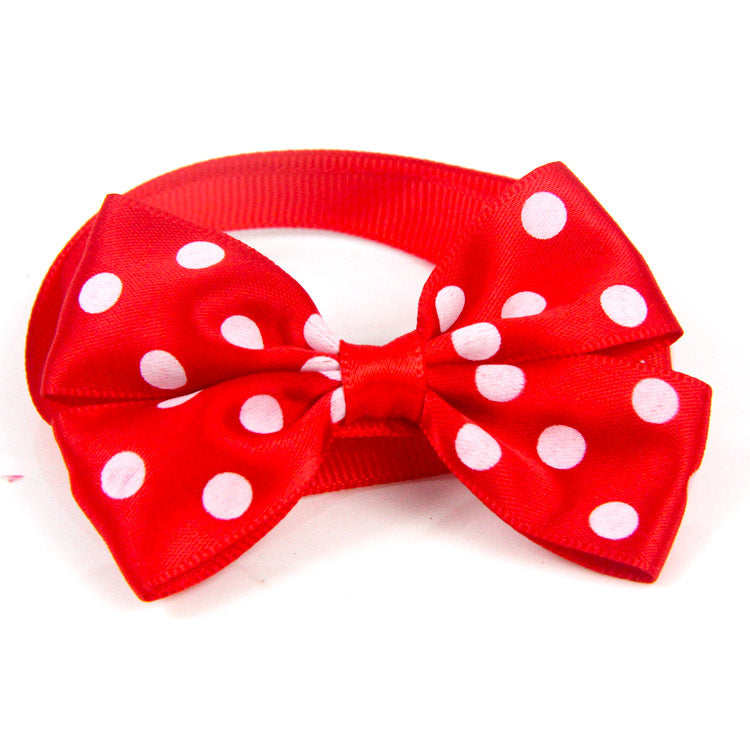 Lazo decorativo de lunares para collar de mascota