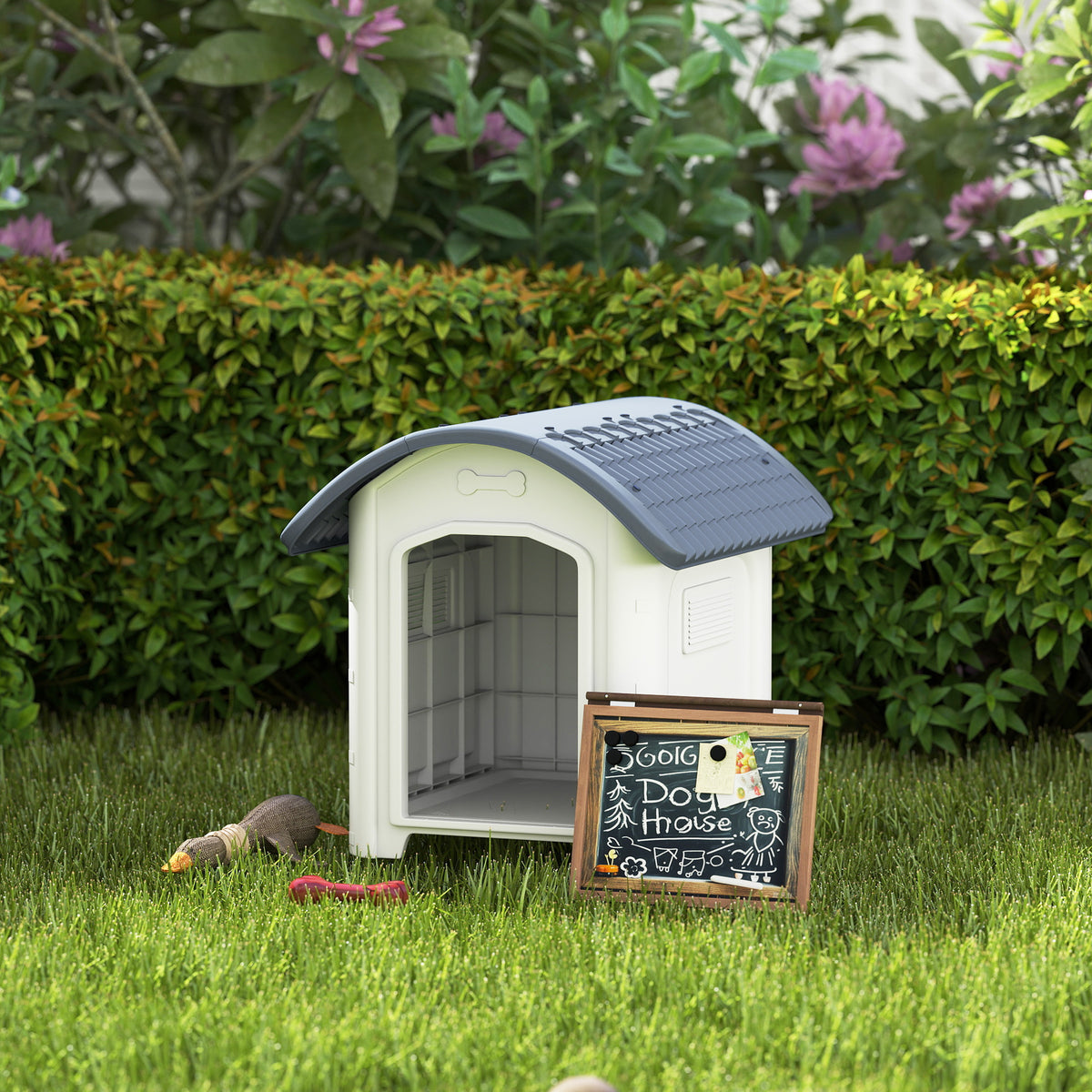 Caseta exterior de plástico para perros pequeños