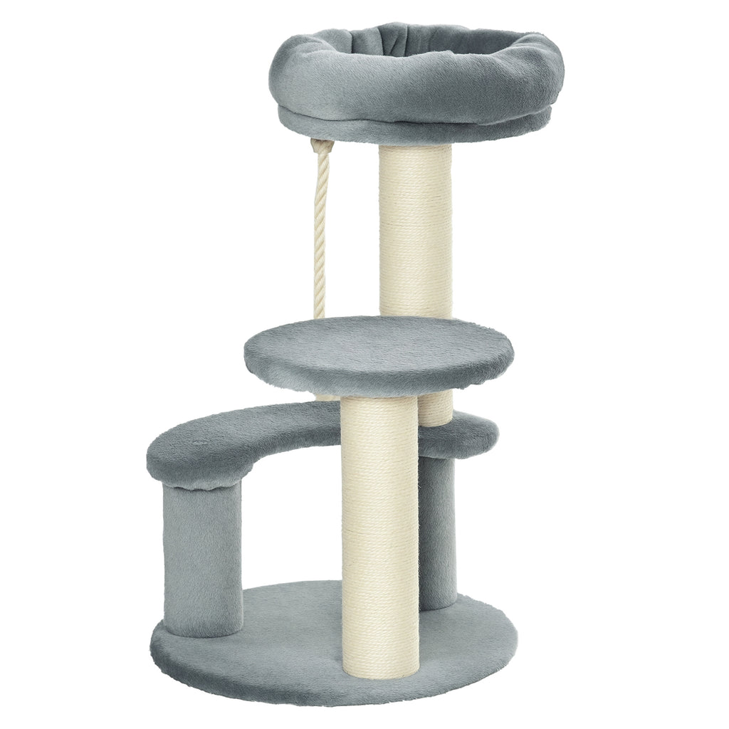Árbol rascador para gatos con 3 plataformas y cuerda