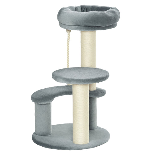 Árbol rascador para gatos con 3 plataformas y cuerda