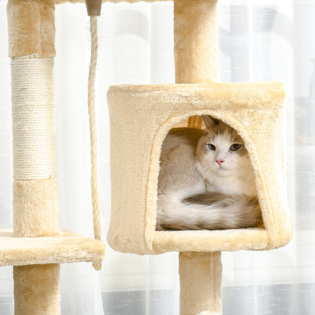 Árbol rascador para gatos con plataformas y caseta, foto 8 de 9