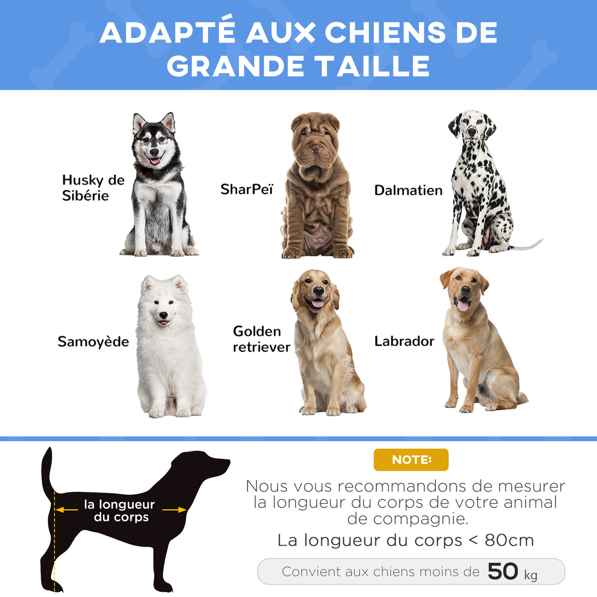 Cama elevada XXL transpirable para perros grandes, 122 x 92 cm
