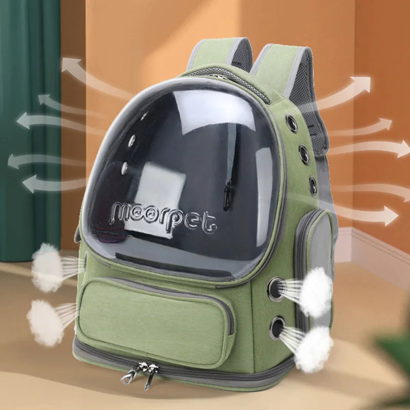 Mochila transportín transpirable para gatos y perros pequeños