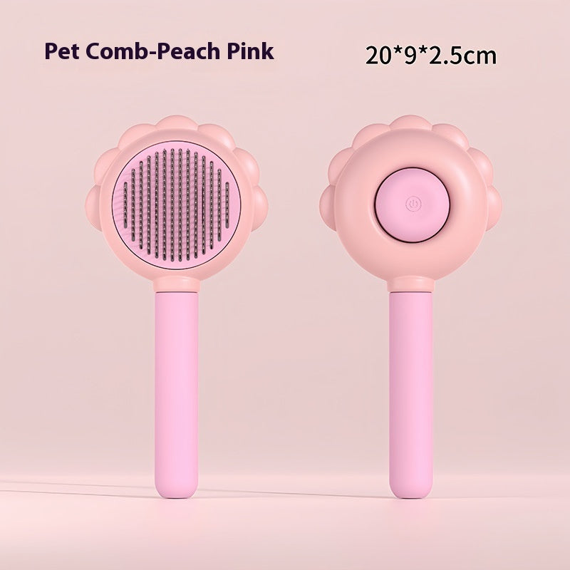 Cepillo autolimpiable 2 en 1 con pulverizador para mascotas