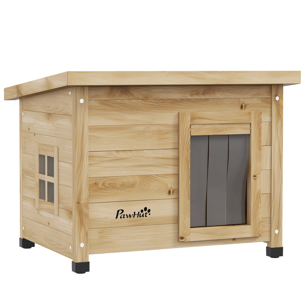 Nicho exterior de madera para gatos con techo asfáltico