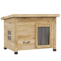 Nicho exterior de madera para gatos con techo asfáltico