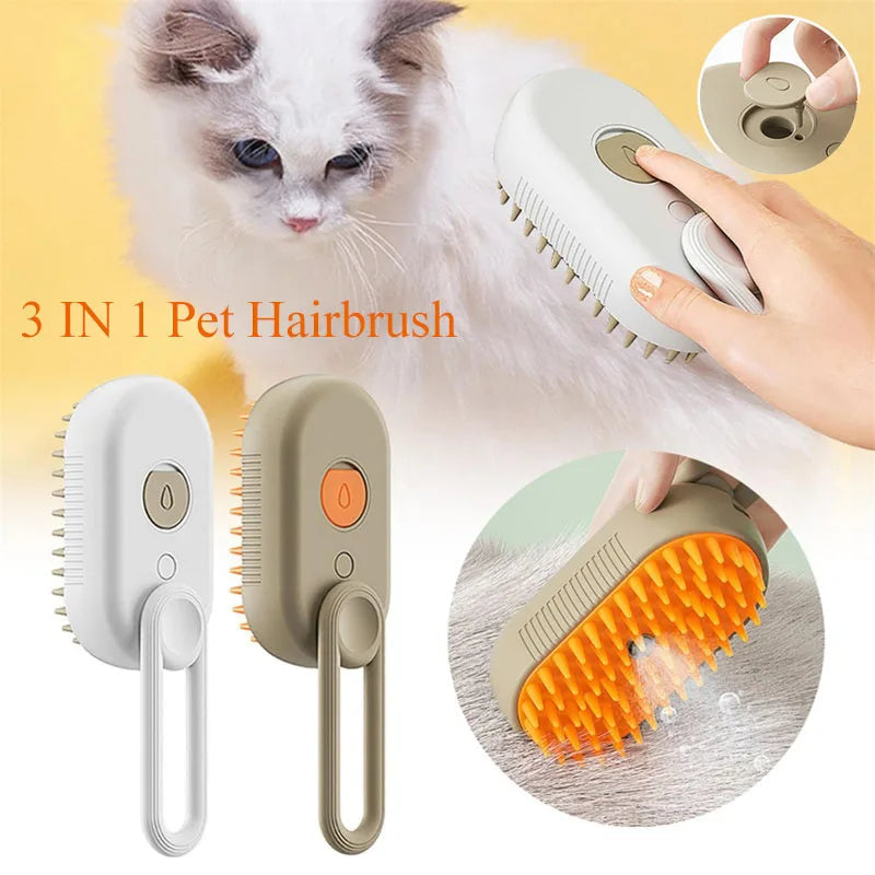 Cepillo eléctrico de vapor 3 en 1 para perros y gatos