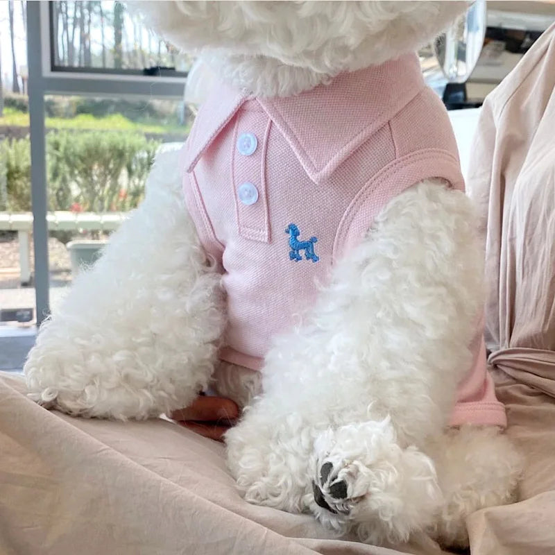 Polo de rayas de algodón para perros pequeños