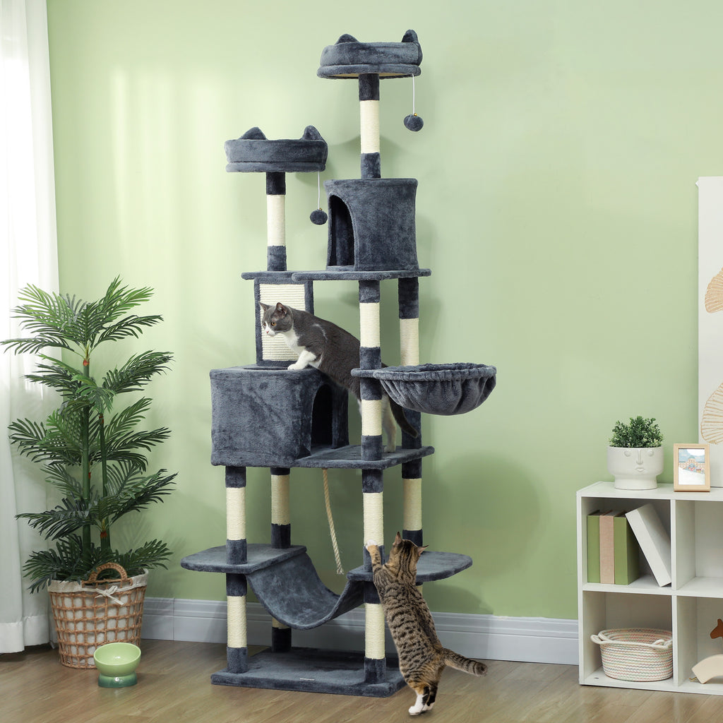 Árbol rascador para gatos de 206 cm con varios niveles, foto 6 de 9
