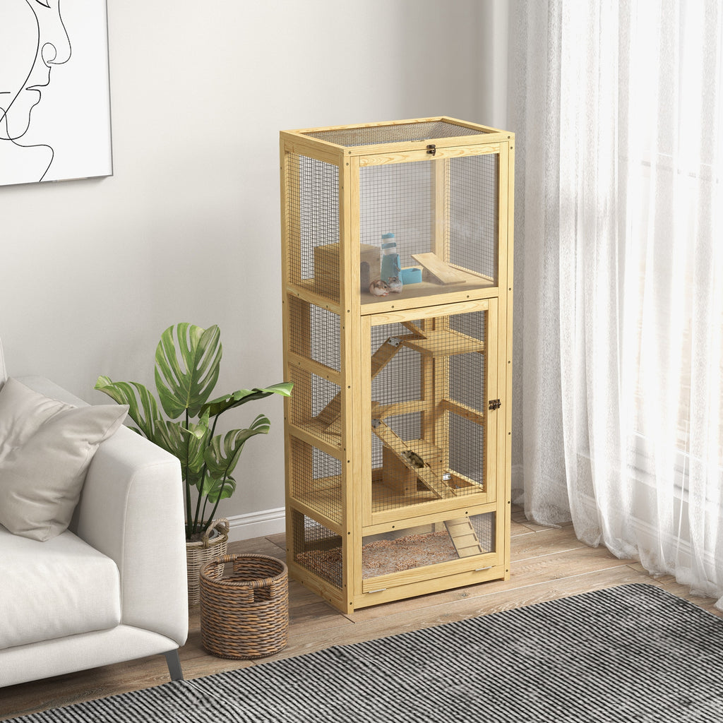 Jaula de madera para hámster de 5 niveles
