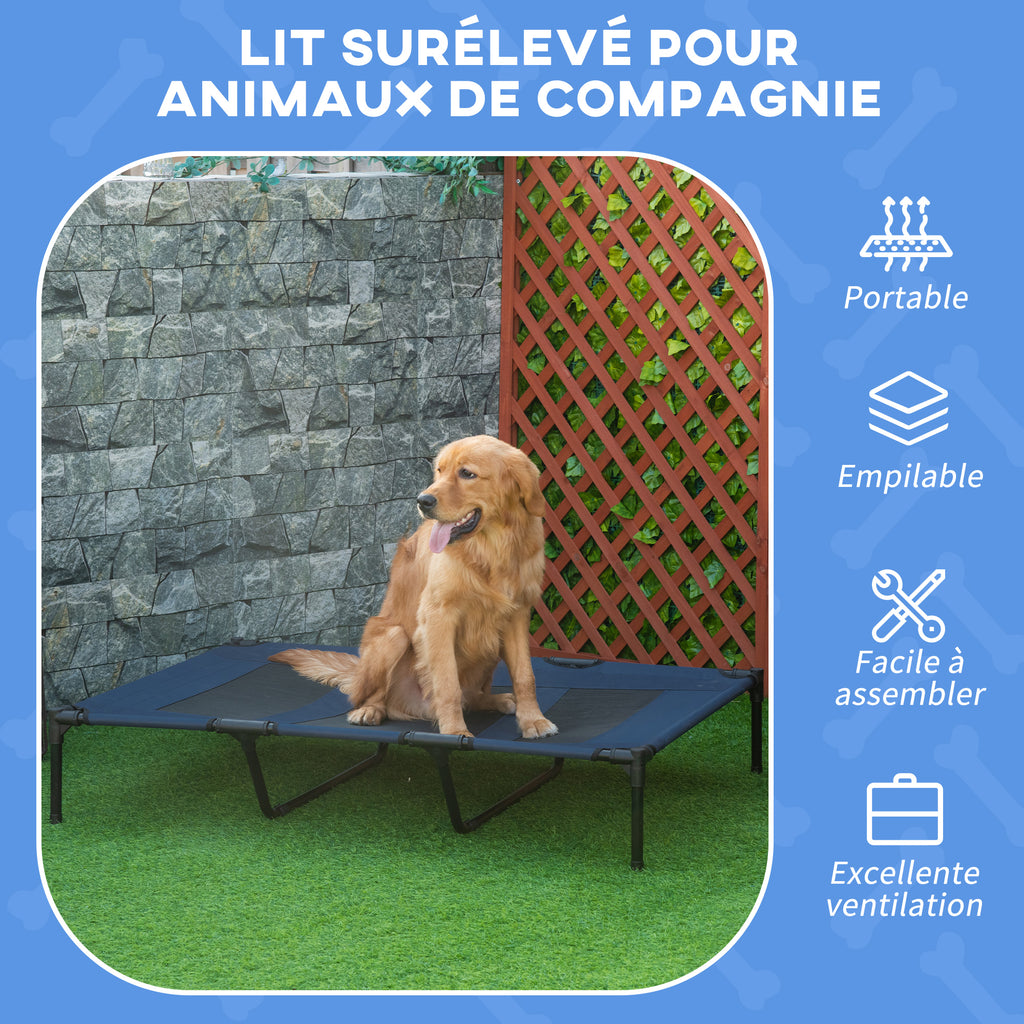 Cama elevada XXL transpirable para perros grandes, 122 x 92 cm