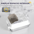 Arenero cerrado para gatos de acero inoxidable con tapa