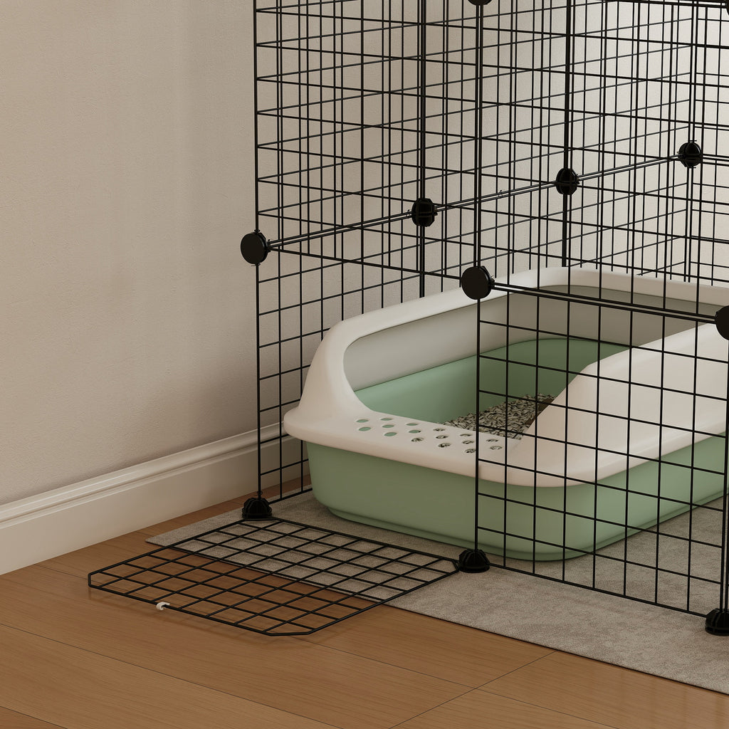 Parque modular de 4 niveles para conejos y gatos