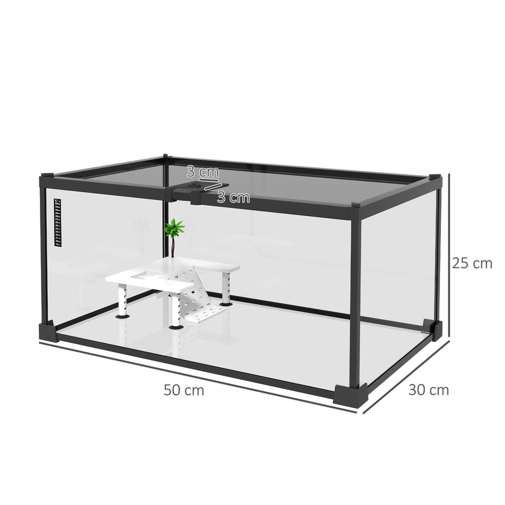 Terrario de vidrio para tortugas y reptiles pequeños