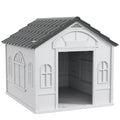 Caseta de plástico para perros grandes hasta 30 kg, 84x98x82 cm