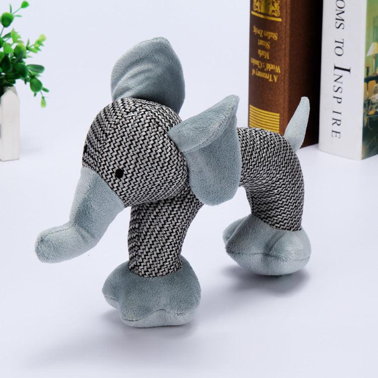 Peluches con silbato para perros: elefante, mono y caniche