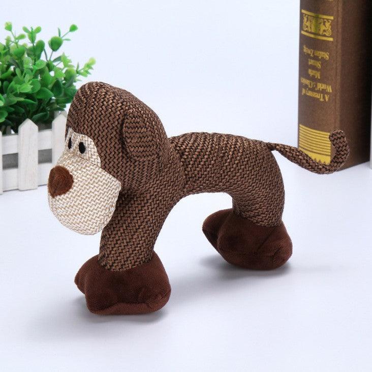 Peluches con silbato para perros: elefante, mono y caniche