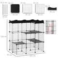 Pack de 2 recintos modulares de 3 niveles con rampa para animales pequeños, negro