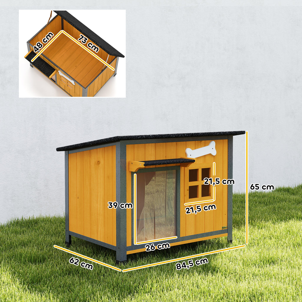 Caseta exterior para perros con techo y suelo extraíbles