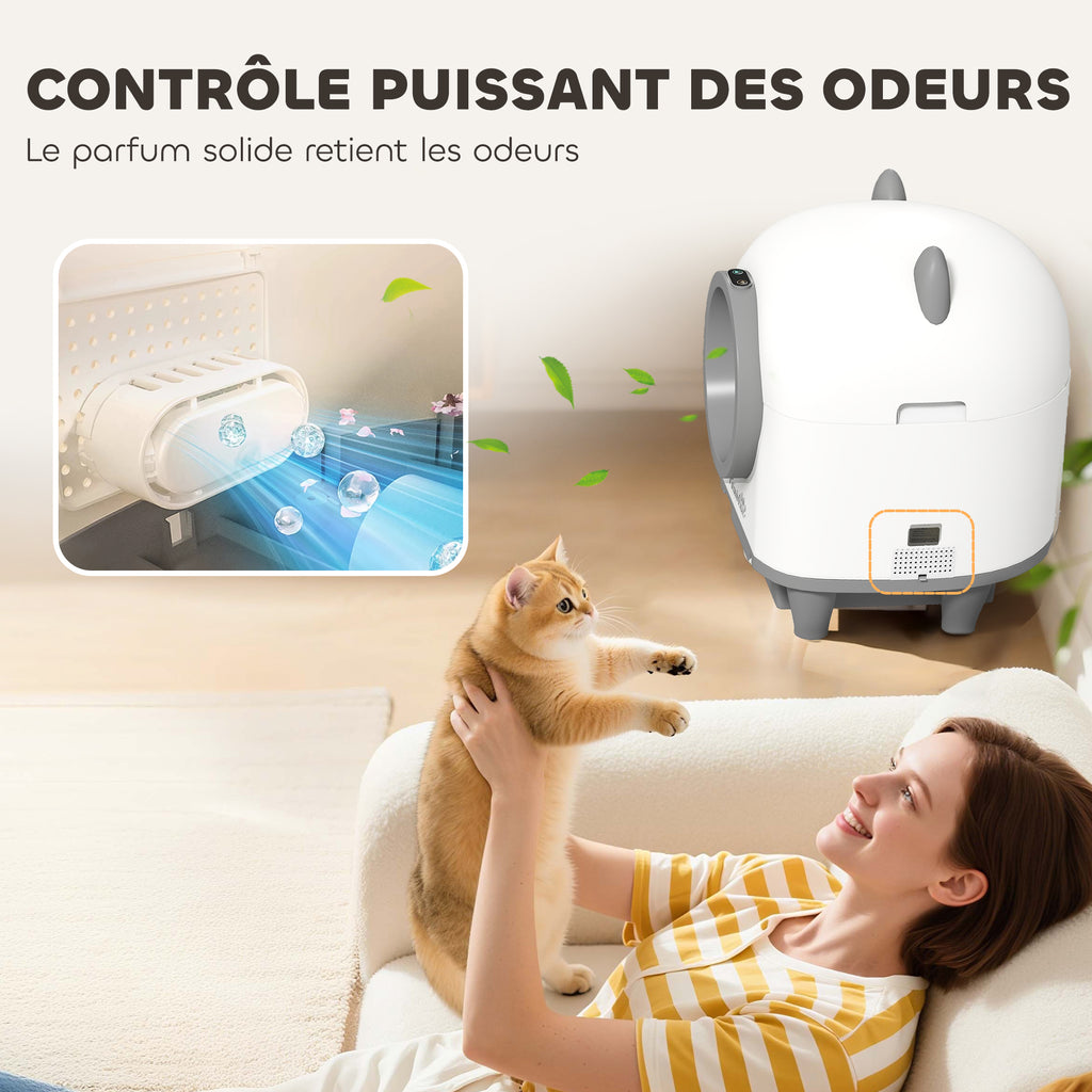 Arenero automático autolimpiable para gatos con app, 80 L