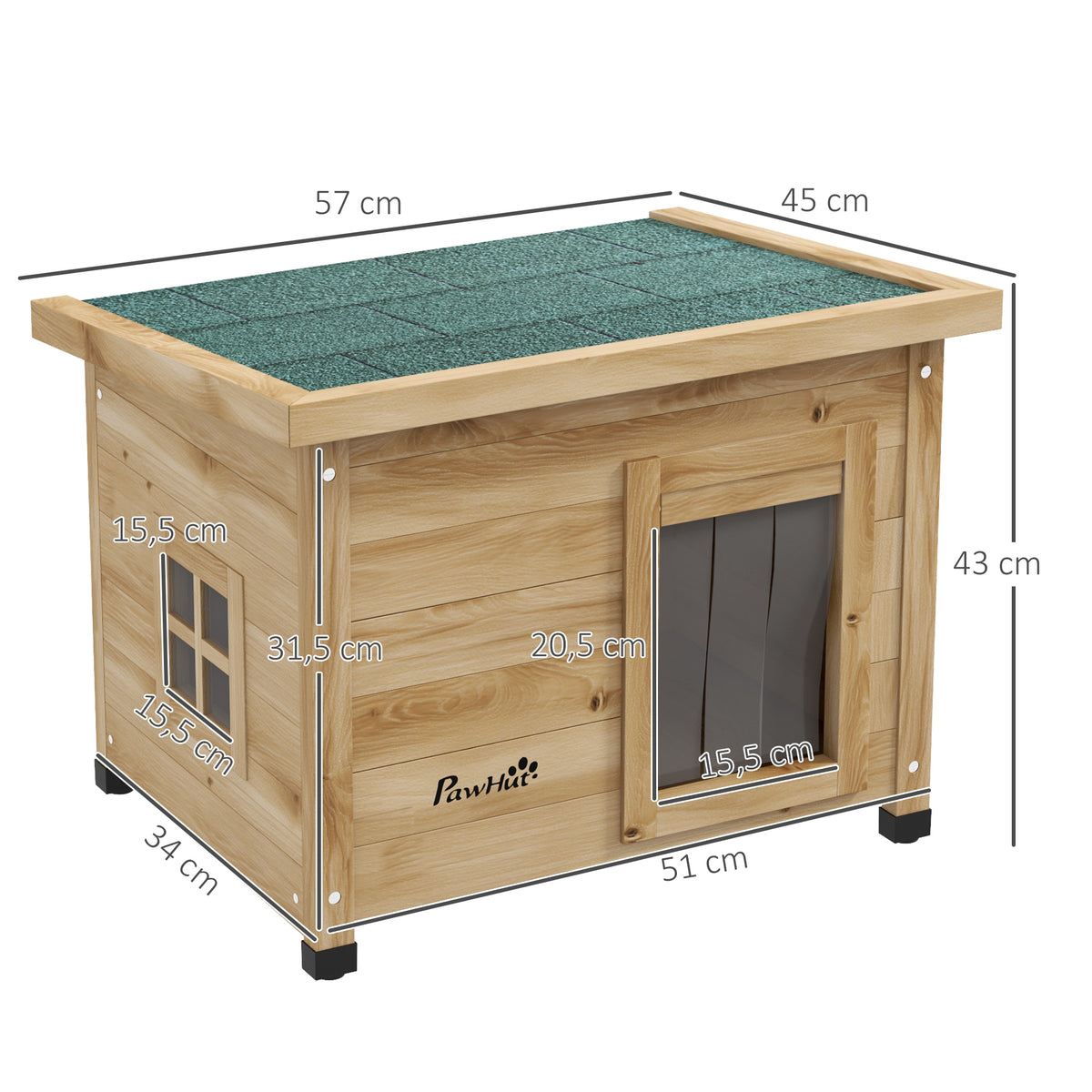 Nicho exterior de madera para gatos con techo asfáltico, foto 4 de 9