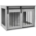 Jaula para perros de interior con puerta corredera y mesa