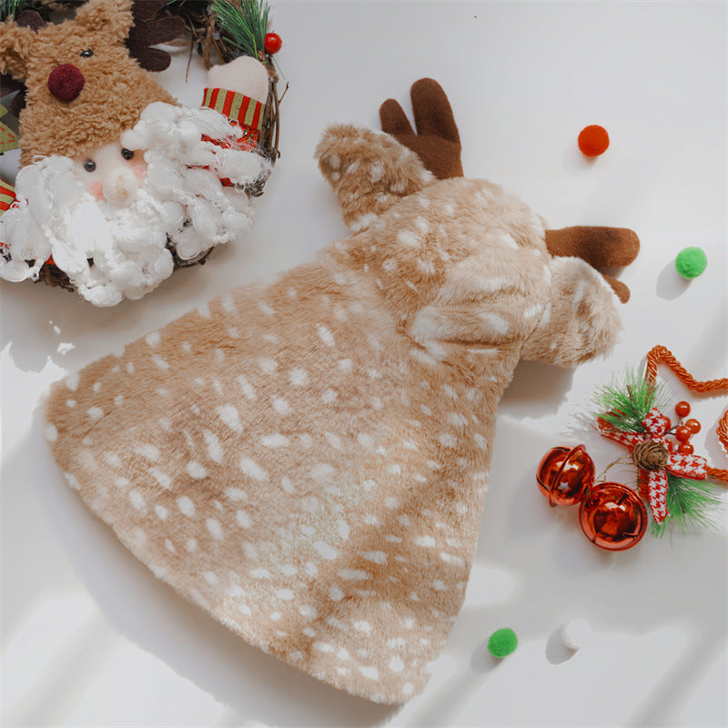 Disfraz Navideño de Alce con Capa y Sombrero para Perros y Gatos, foto 4 de 8