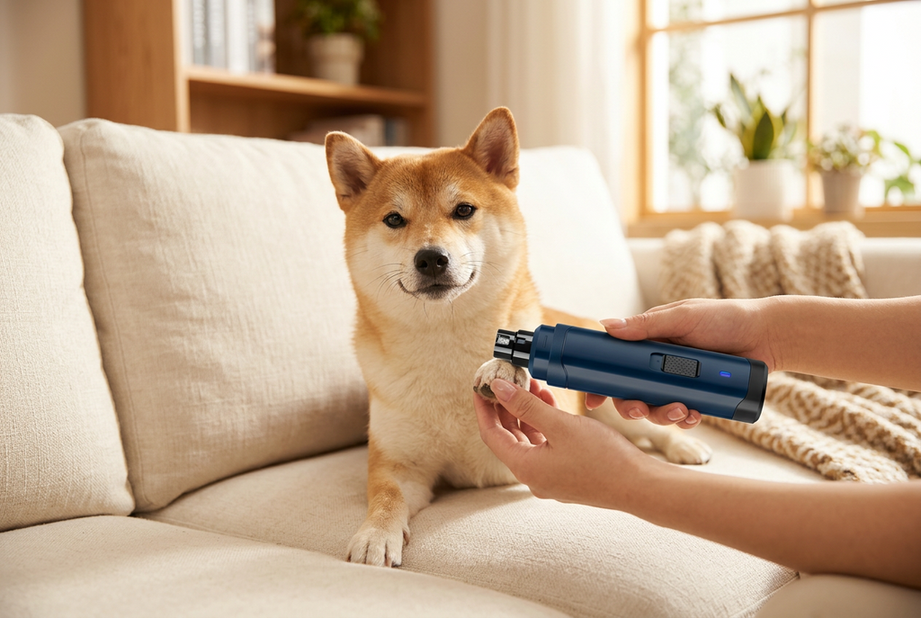 Lima de uñas eléctrica recargable para perros y gatos, 2 velocidades