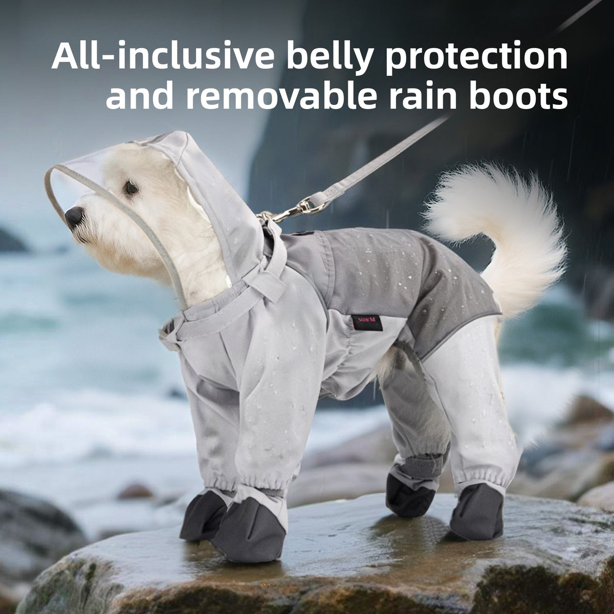 Chubasquero impermeable de cuatro patas para perros