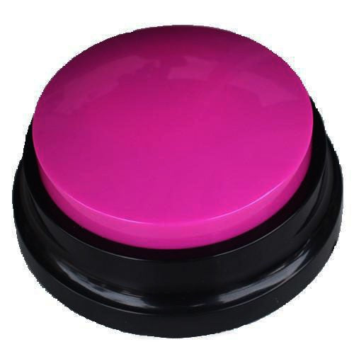 Botón de Comunicación con Voz para Perros y Gatos – Base negra, magenta